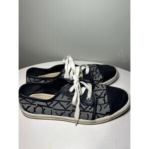 Calvin Klein CK Black White Fashion Sneakers Casual Shoes Womans Sz 7.5 Merlinda